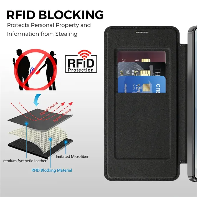 Étui Flip Samsung Galaxy S26 Ultra Motif Tissé Anti-RFID