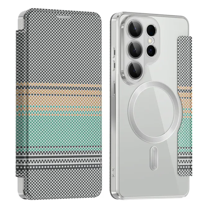 Étui Flip Samsung Galaxy S26 Ultra Motif Tissé Anti-RFID