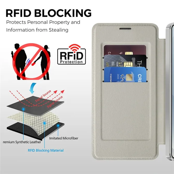 Étui Flip Samsung Galaxy S26 Ultra Motif Tissé Anti-RFID
