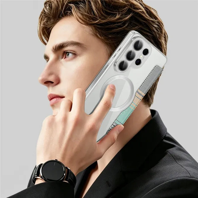 Étui Flip Samsung Galaxy S26 Ultra Motif Tissé Anti-RFID