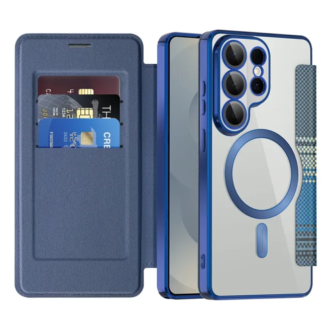 Étui Flip Samsung Galaxy S26 Ultra Motif Tissé Anti-RFID