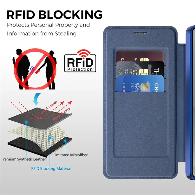 Étui Flip Samsung Galaxy S26 Ultra Motif Tissé Anti-RFID