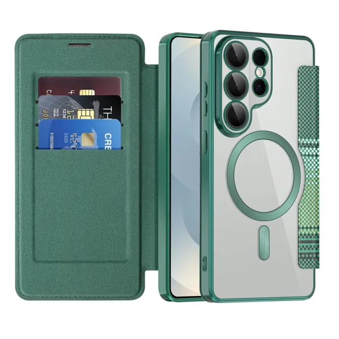 Étui Flip Samsung Galaxy S26 Ultra Motif Tissé Anti-RFID