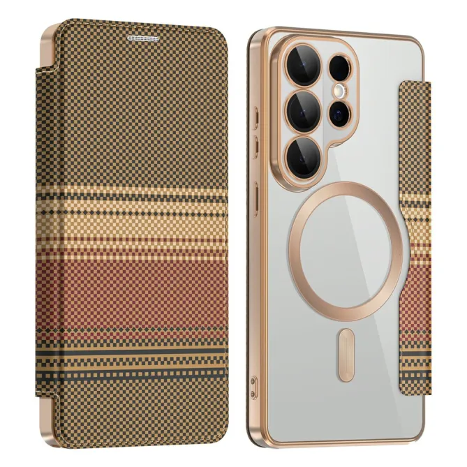 Étui Flip Samsung Galaxy S26 Ultra Motif Tissé Anti-RFID