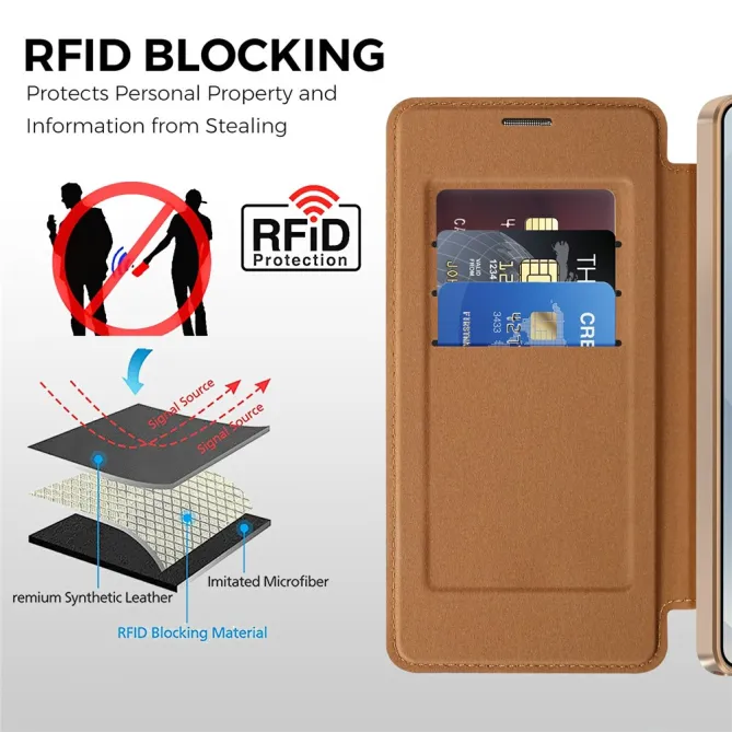 Étui Flip Samsung Galaxy S26 Ultra Motif Tissé Anti-RFID