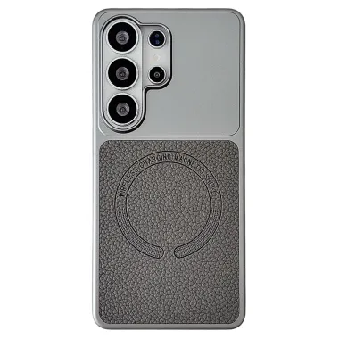 Coque Samsung Galaxy S26 Ultra Grain Litchi Compatible MagSafe