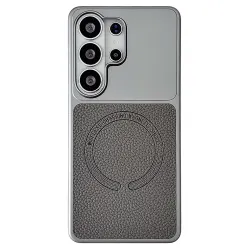 Coque Samsung Galaxy S26 Ultra Grain Litchi Compatible MagSafe
