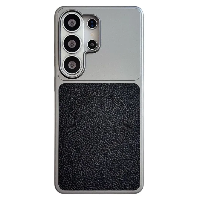Coque Samsung Galaxy S26 Ultra Grain Litchi Compatible MagSafe