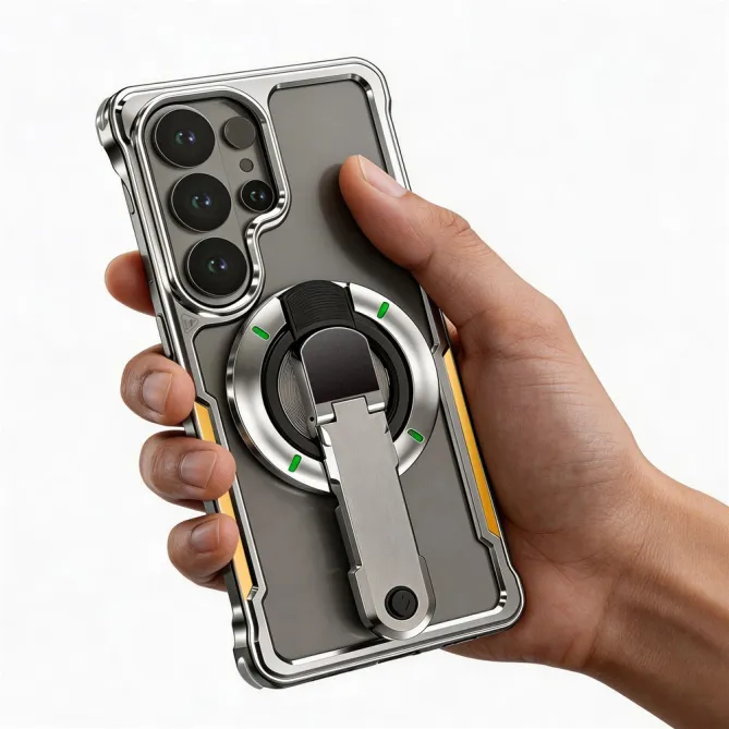 Coque Samsung Galaxy S26 Ultra Armure Titane avec Support Magnétique Rotatif