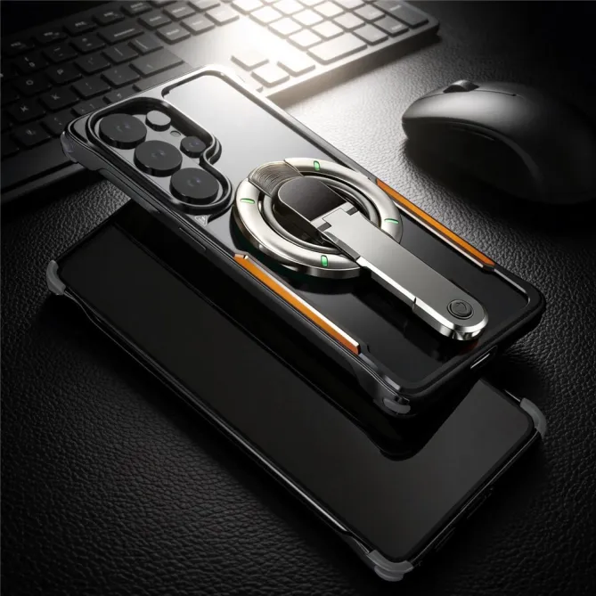 Coque Samsung Galaxy S26 Ultra Armure Titane avec Support Magnétique Rotatif