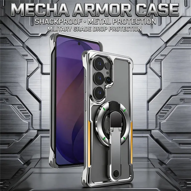 Coque Samsung Galaxy S26 Ultra Armure Titane avec Support Magnétique Rotatif