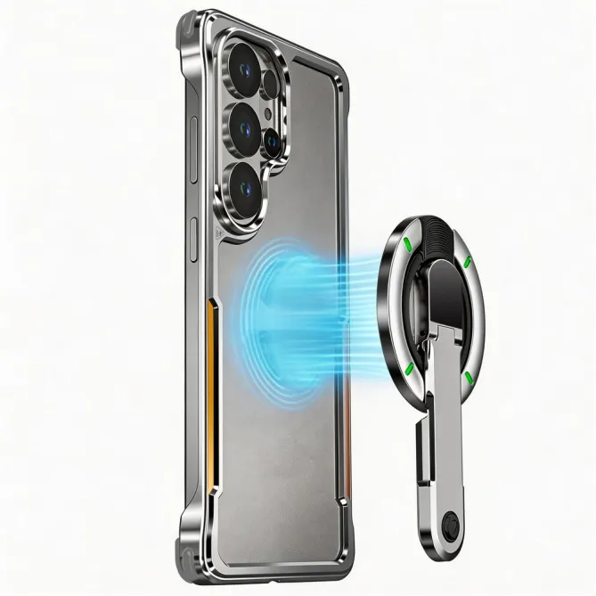 Coque Samsung Galaxy S26 Ultra Armure Titane avec Support Magnétique Rotatif