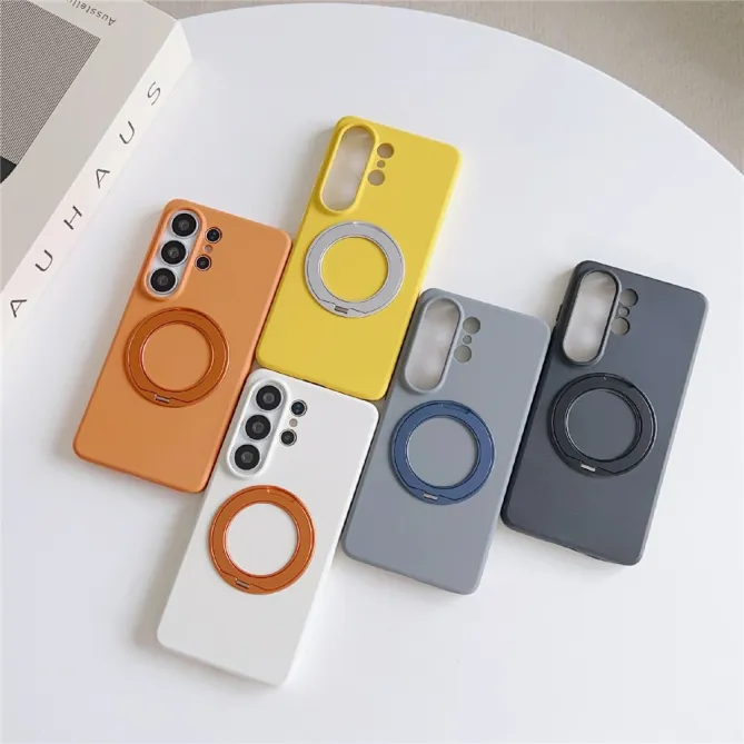 Coque Samsung Galaxy S26 Ultra Mate Anti-Traces Anneau Rotatif