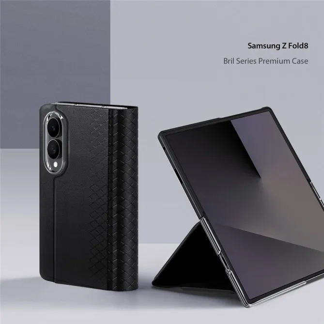 Étui Samsung Galaxy Z Fold 8 Porte-Carte Support Effet Cuir Noir - photo 3