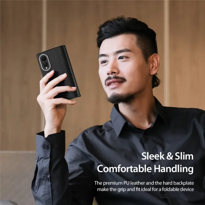 Étui Samsung Galaxy Z Fold 8 Porte-Carte Support Effet Cuir Noir - photo 4