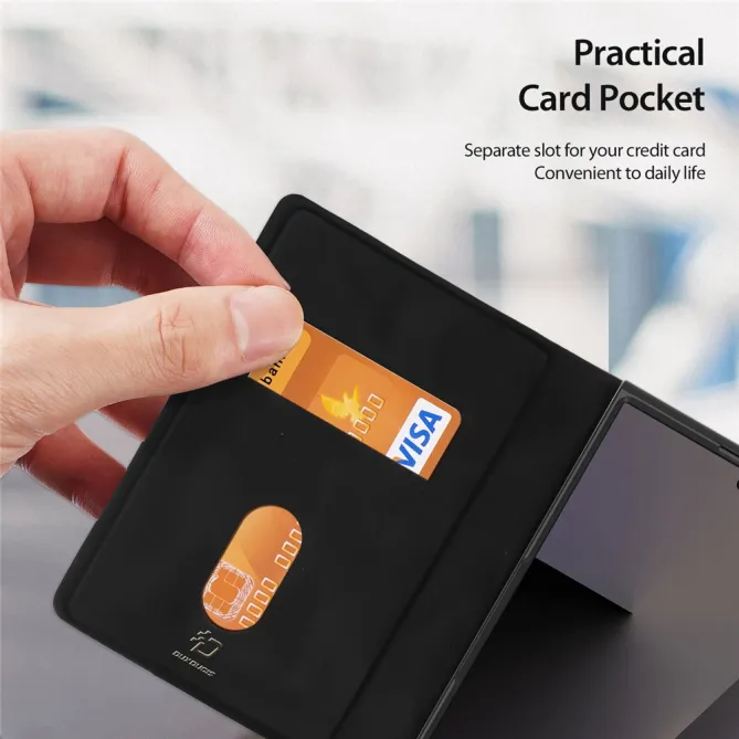 Étui Samsung Galaxy Z Fold 8 Porte-Carte Support Effet Cuir Noir - photo 7