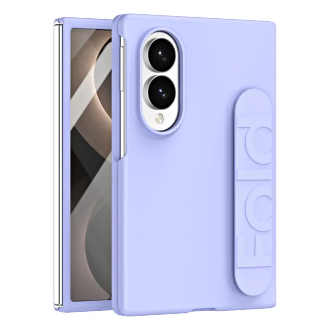 Coque Samsung Galaxy Fold 8 Anse pour Doigt Effet Gomme Violet clair
