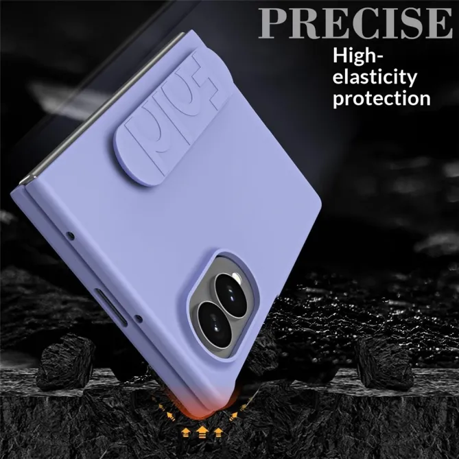 Coque Samsung Galaxy Fold 8 Anse pour Doigt Effet Gomme Violet clair - photo 3