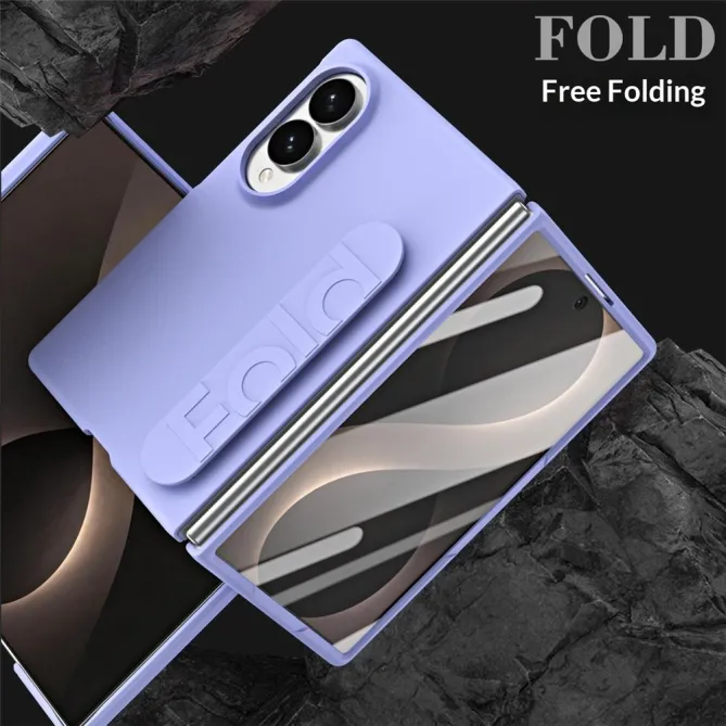 Coque Samsung Galaxy Fold 8 Anse pour Doigt Effet Gomme Violet clair - photo 5