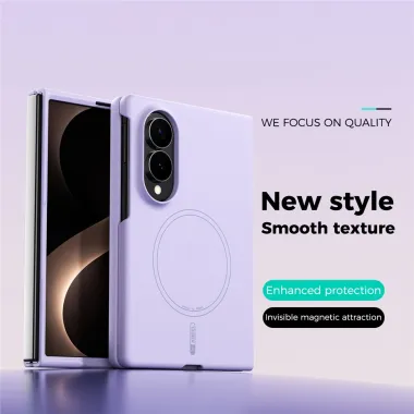 Coque Samsung Galaxy Fold 8 Silicone Liquide Magnétique Violet clair - photo 2