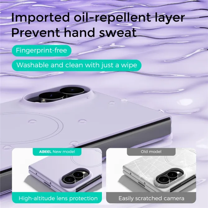 Coque Samsung Galaxy Fold 8 Silicone Liquide Magnétique Violet clair - photo 4