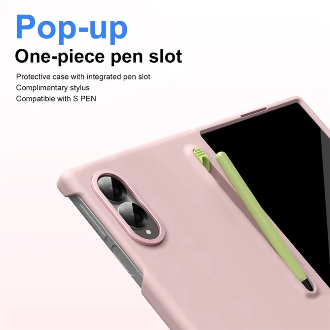 Coque Samsung Galaxy Fold 8 Porte-Stylet Pop-Up Verre Trempé Rose - photo 4