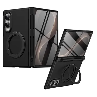 Coque Samsung Galaxy Fold 8 Anneau Métal 150° Porte-Stylet Noir