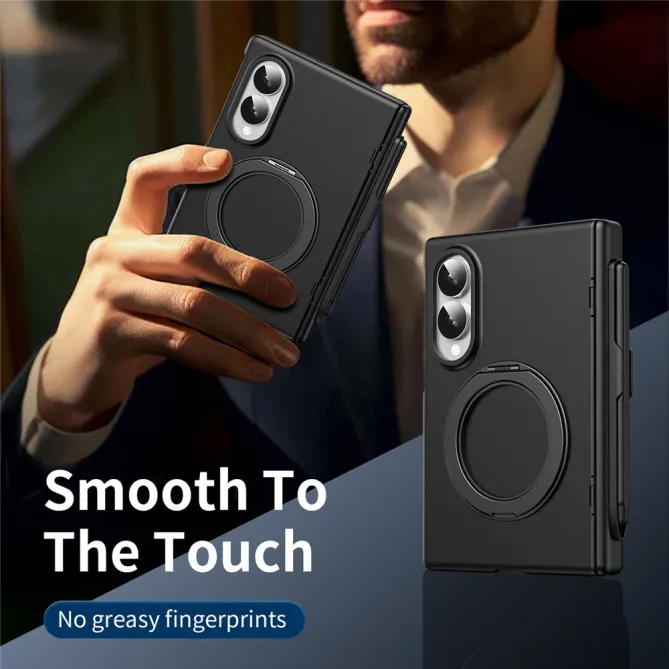 Coque Samsung Galaxy Fold 8 Anneau Métal 150° Porte-Stylet Noir - photo 4