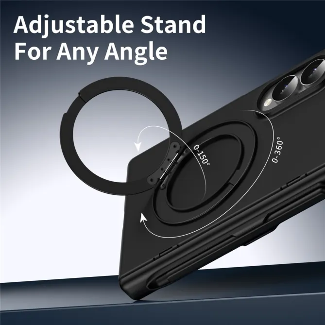 Coque Samsung Galaxy Fold 8 Anneau Métal 150° Porte-Stylet Noir - photo 6