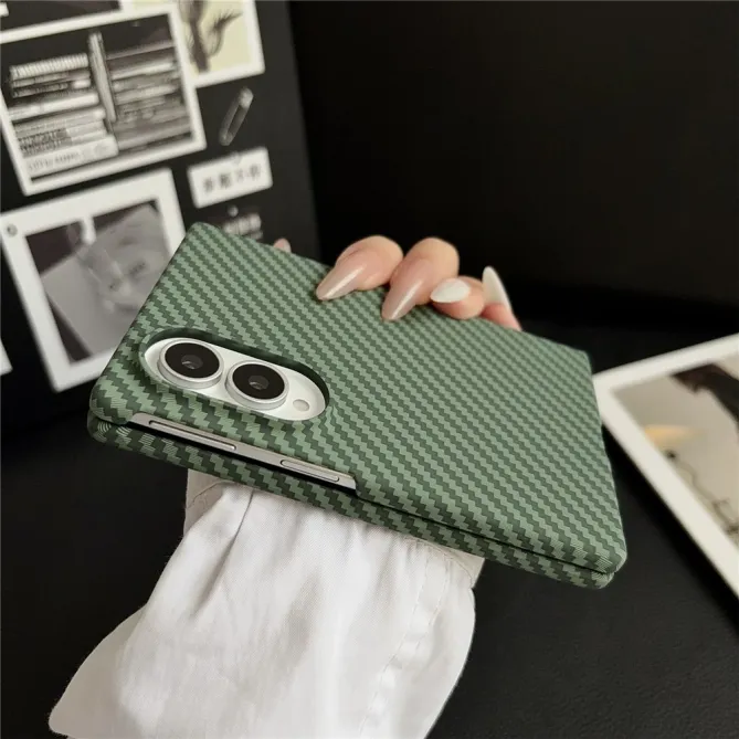 Coque Samsung Galaxy Z Fold 8 Effet Fibre de Carbone avec Protection d'Écran Intégrée Bleu Foncé - photo 8