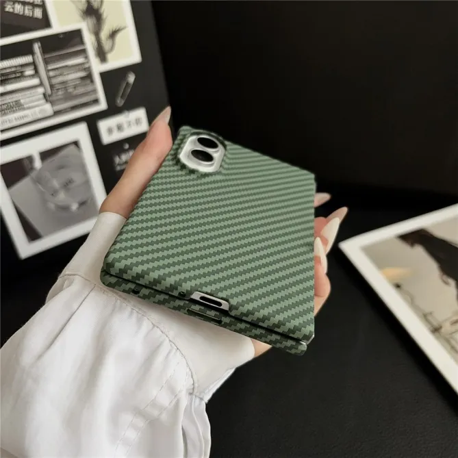 Coque Samsung Galaxy Z Fold 8 Effet Fibre de Carbone avec Protection d'Écran Intégrée Bleu Foncé - photo 9