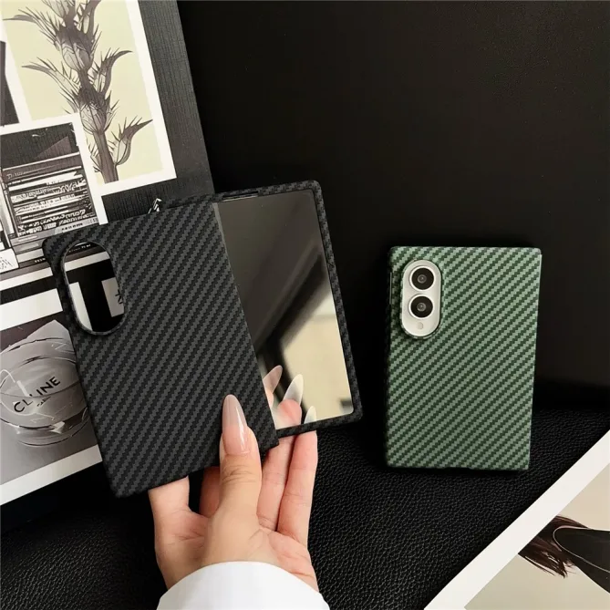 Coque Samsung Galaxy Z Fold 8 Effet Fibre de Carbone avec Protection d'Écran Intégrée Bleu Foncé - photo 10