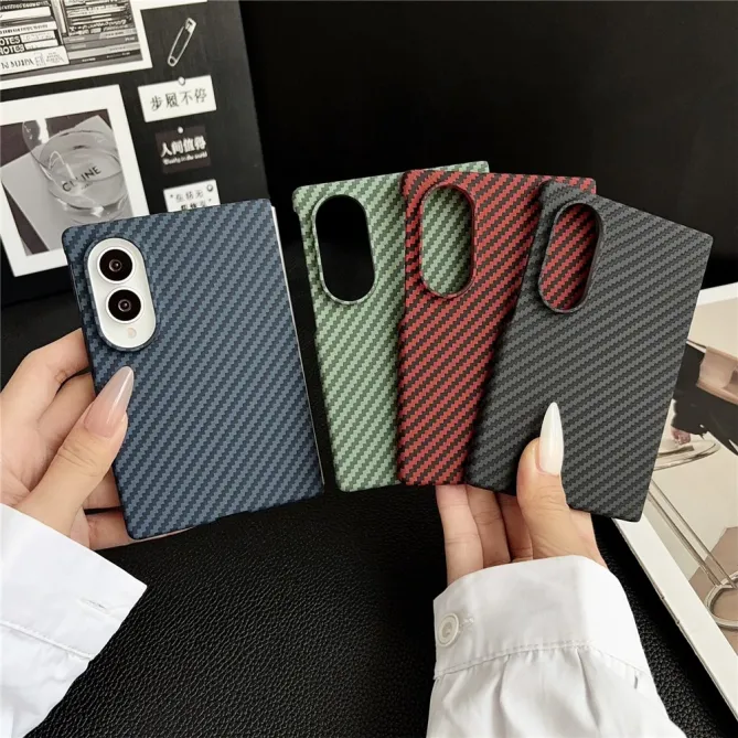 Coque Samsung Galaxy Z Fold 8 Effet Fibre de Carbone avec Protection d'Écran Intégrée Bleu Foncé - photo 12