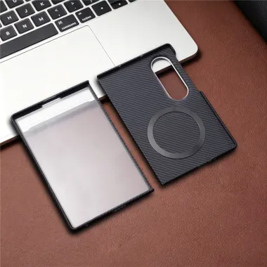 Coque Samsung Galaxy Z Fold 8 Texture Carbone avec Verre Trempé Noir - photo 2