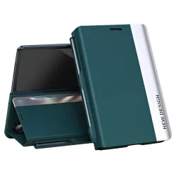 Etui Samsung Galaxy Z Fold 8 Business effet cuir Magnet Vert