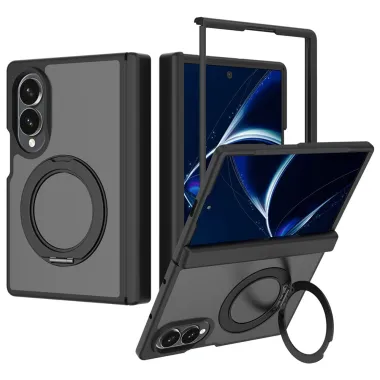 Coque Samsung Galaxy Fold 8 avec Anneau Phantom mate Noir