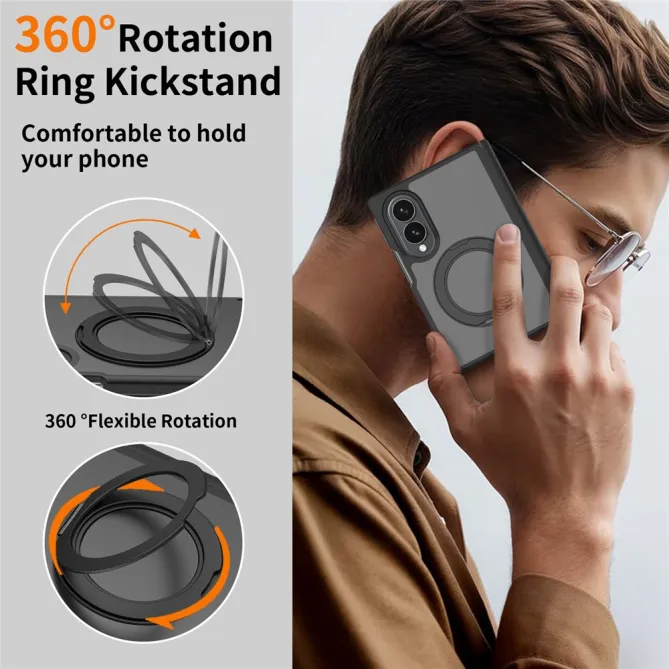 Coque Samsung Galaxy Fold 8 avec Anneau Phantom mate Noir - photo 3