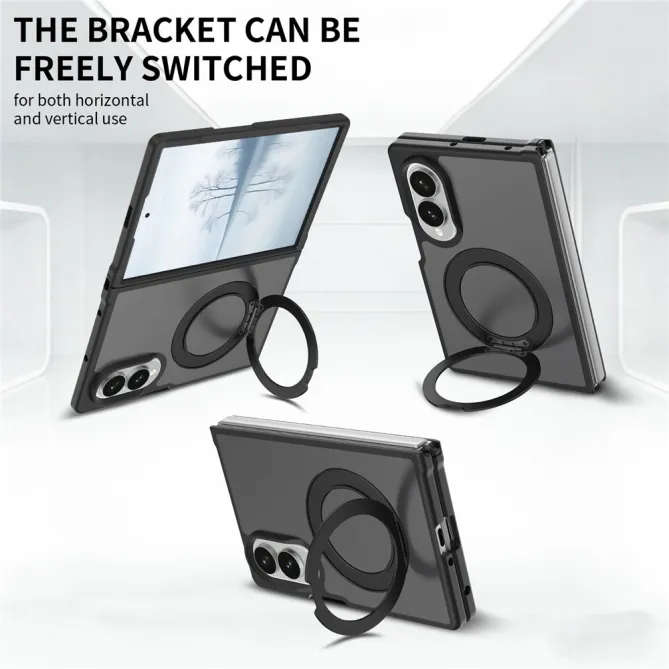 Coque Samsung Galaxy Fold 8 Anneau Clic Phantom mate Noir - photo 5