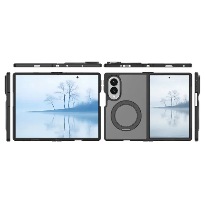 Coque Samsung Galaxy Fold 8 Anneau Clic Phantom mate Noir - photo 8