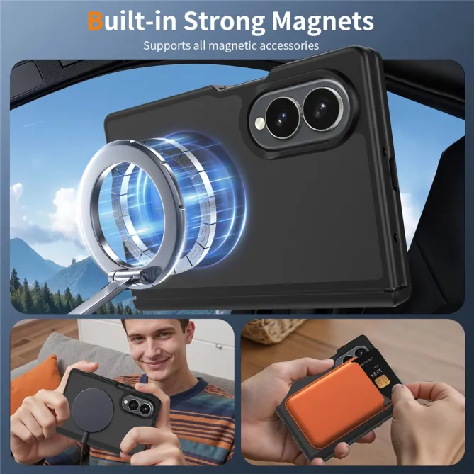 Coque Samsung Galaxy Fold 8 Charnière Magnétique Phantom mate Noir - photo 6