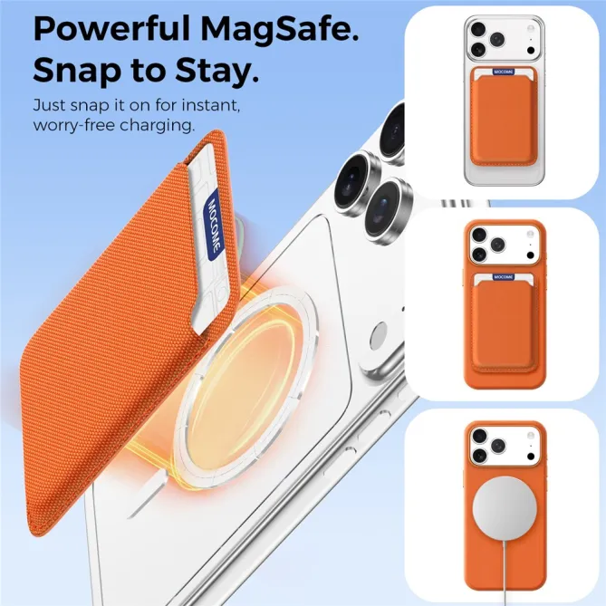 MOCOME Porte-Carte Magnétique Tissu Technique Anti-RFID Orange - photo 3