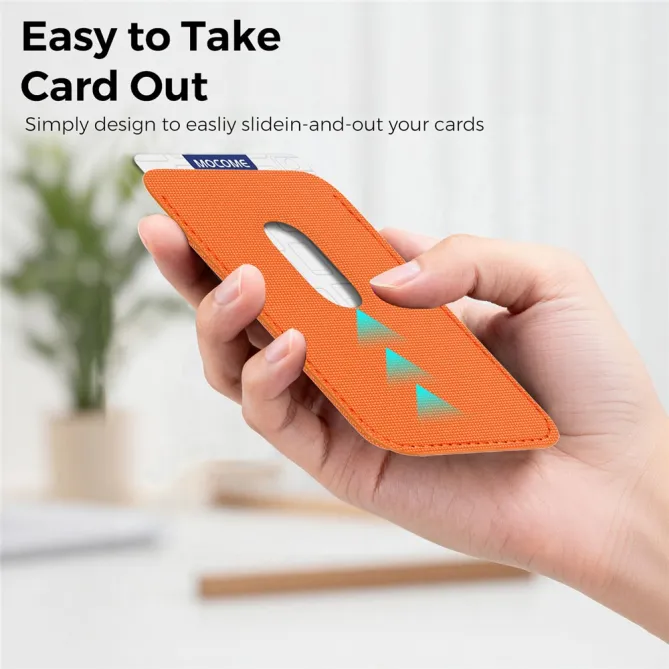 MOCOME Porte-Carte Magnétique Tissu Technique Anti-RFID Orange - photo 4