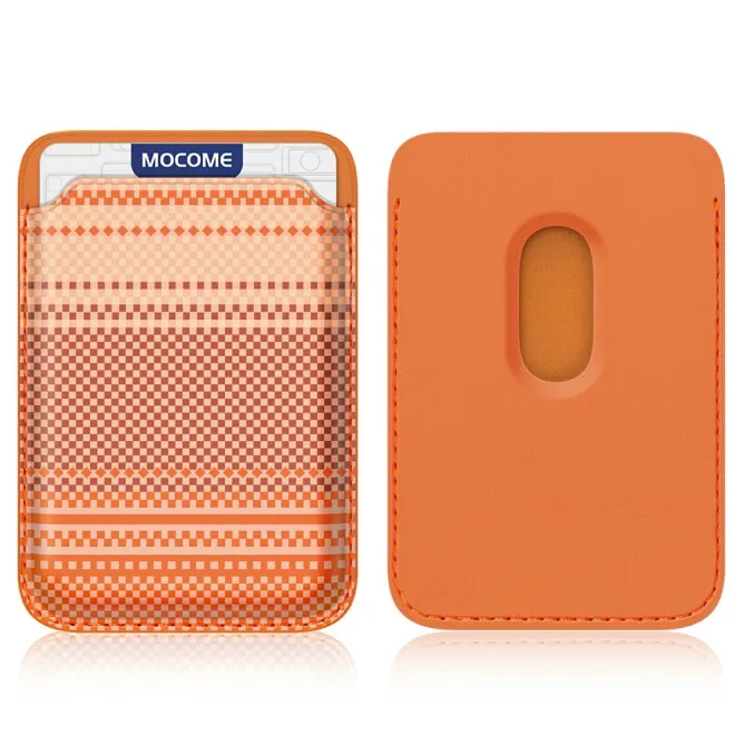 Porte-Carte Magnétique Fin Compatible MagSafe Anti-RFID Orange