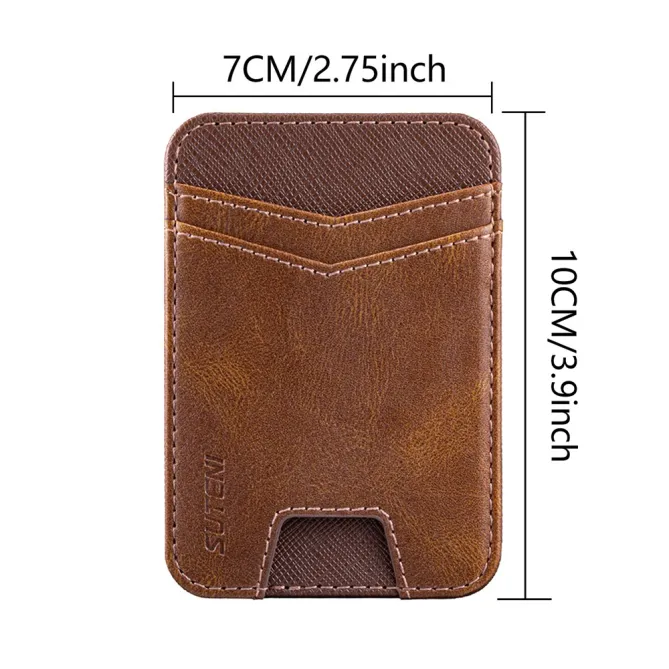 Porte-cartes Push Anti-RFID Effet Cuir Texturé | PUSHY Marron - photo 2