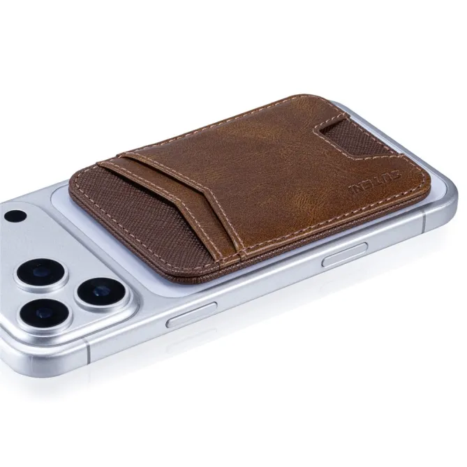 Porte-cartes Push Anti-RFID Effet Cuir Texturé | PUSHY Marron - photo 7