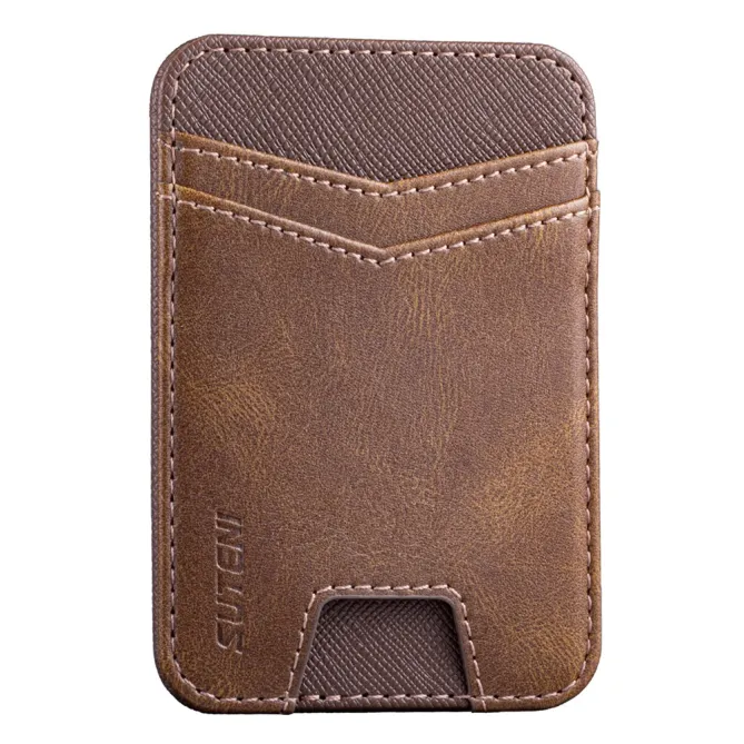 Porte-cartes Push Anti-RFID Effet Cuir Texturé | PUSHY Marron - photo 9