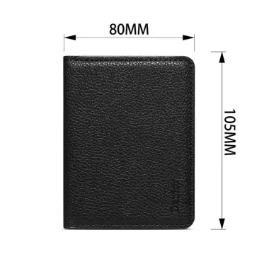Portefeuille Bi-Fold Magnétique Grain Litchi | FOLDCASH Noir - photo 2