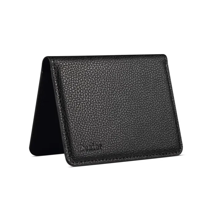 Portefeuille Bi-Fold Magnétique Grain Litchi | FOLDCASH Noir - photo 4