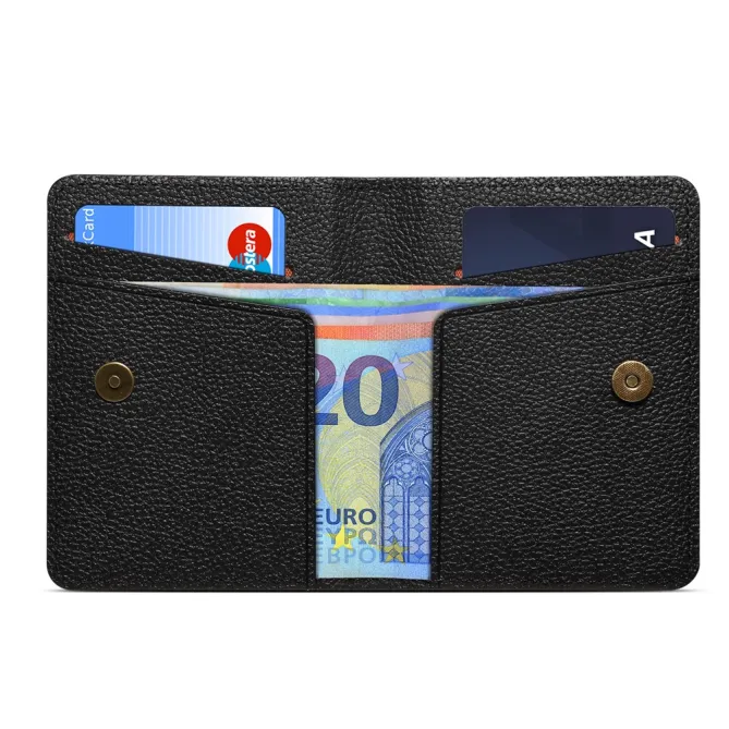 Portefeuille Bi-Fold Magnétique Grain Litchi | FOLDCASH Noir - photo 7