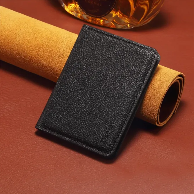 Portefeuille Bi-Fold Magnétique Grain Litchi | FOLDCASH Noir - photo 10